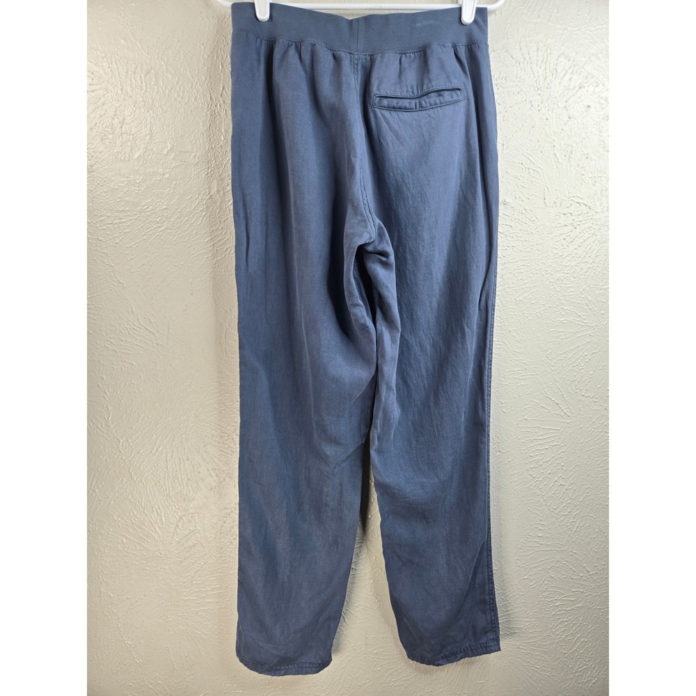 Faherty Linen Blend Tapered Leg Pants S Navy Blue Lightweight Relaxed Fit Pullon - Picture 2 of 9